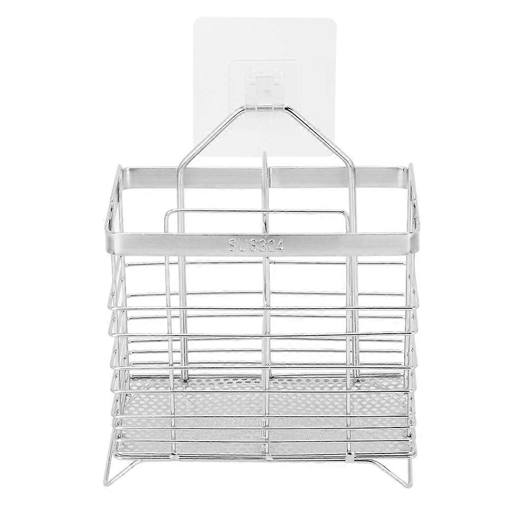 Stainless Steel Hanging 2 Compartments Mesh Utensil Drying Rack Chopsticks Drain Basket