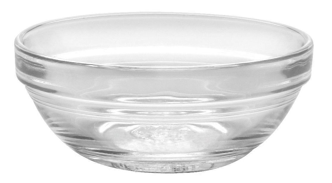 6 Set Clear Glass Bowls 3-1/2 Inch for Dining and Serving, Durable Kitchen Tableware, Stackable Design