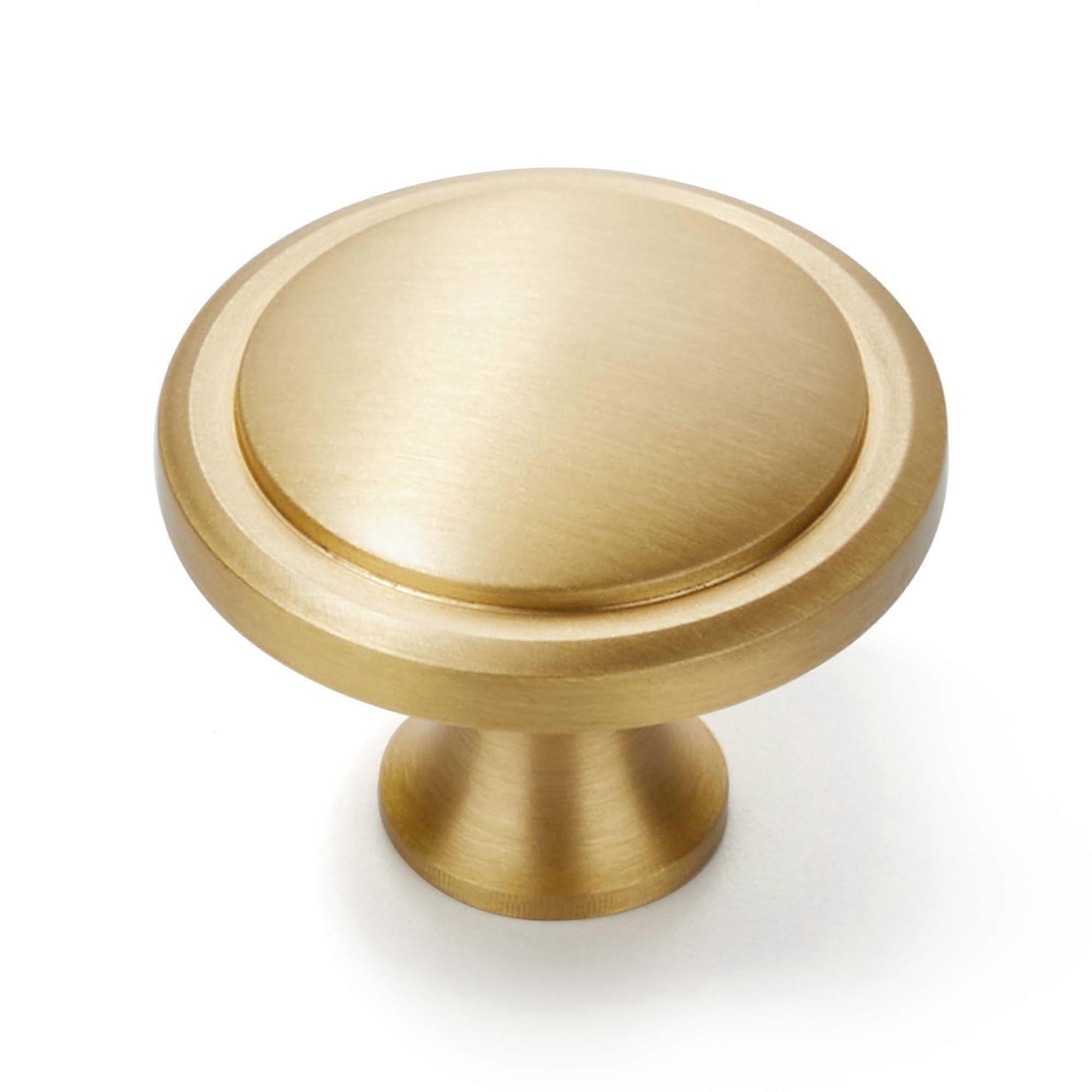 10-Pack 1-1/4 Inch Solid Brass Round Cabinet Knobs