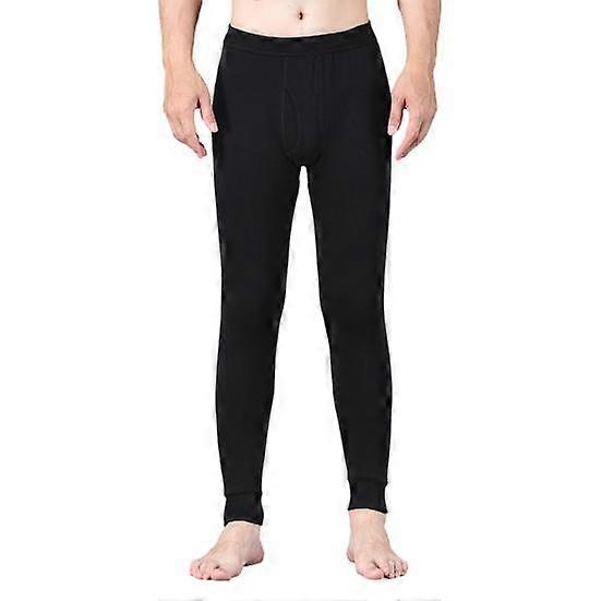 Men Winter Long Johns Great Elasticity Soft Pure Color High Waist Thick Warm Open Crotch Slim Fit Skinny Casual Plus Size Ankle-banded Length