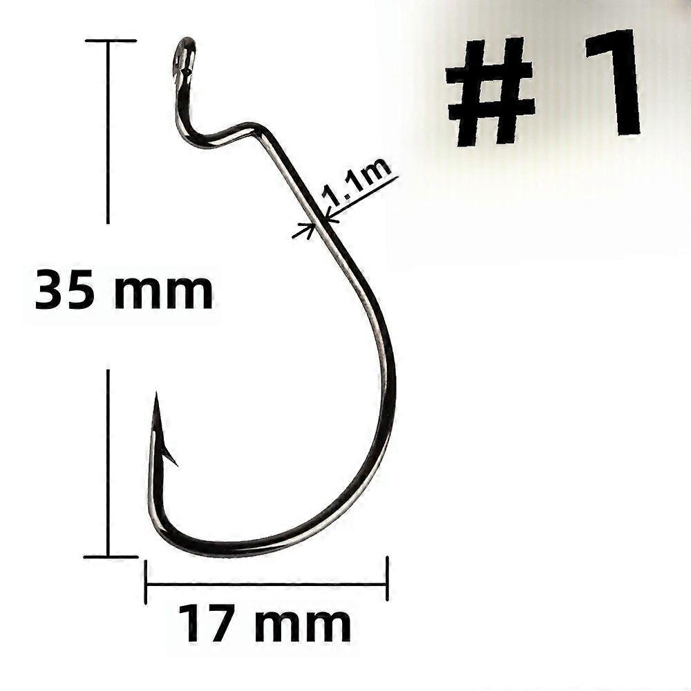 100Pcs Fishing Hooks For Jig Crank Big Bass High Carbon Black Barbed Hook For Soft Lures
