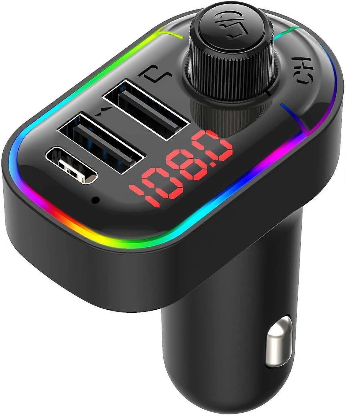 Type-C PD Charger & Wide Compatibility FM Transmitter For Car, Bluetooth 5.3 Music Adapter With Fast Charging & Hands-Free Calling