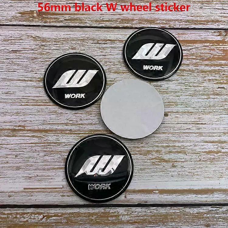 4pcs 56mm or 60mm newest W WORK VS Car Logo Emblem Wheel Center Cap Rim Badge Covers Decal Refit Decoration Auto Sticker|Car Stickers|