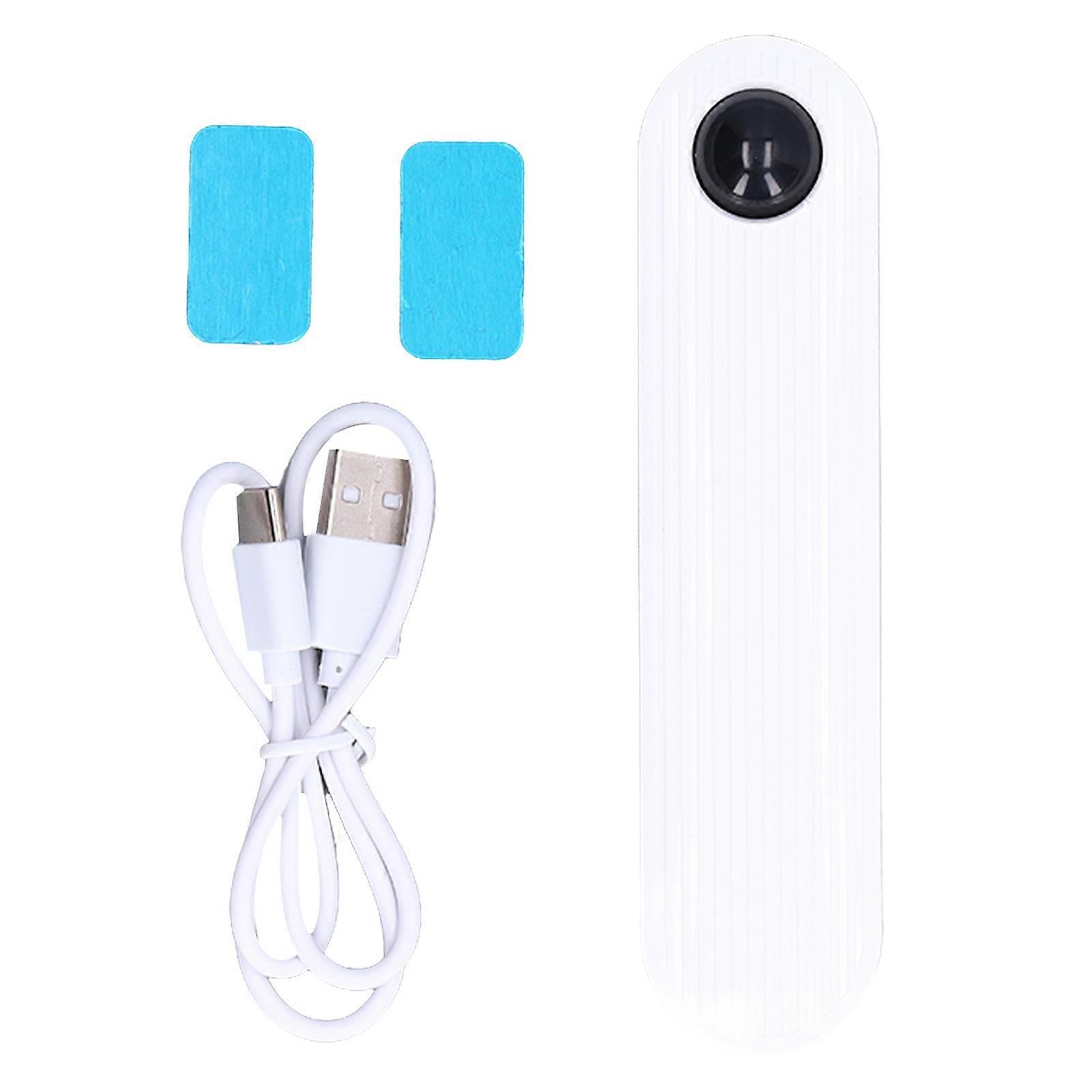 White Mini Strip USB Rechargeable Night Light - Smart Wireless Body Sensing LED Light for Kitchen Cabinet and Closet