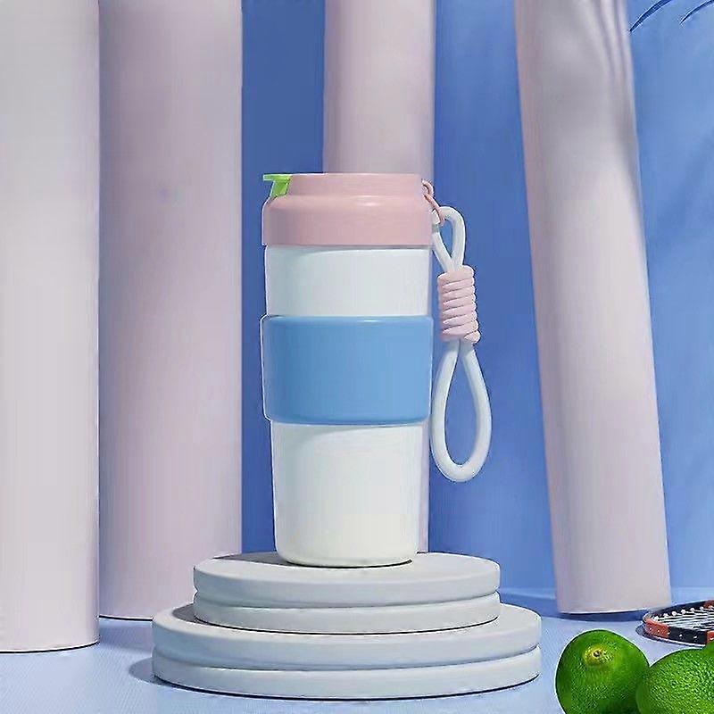 17 oz Insulated Water Bottle,304 Stainless Steel Leakproof Thermos-Pink Blue