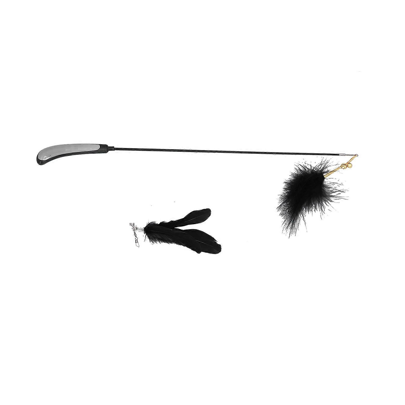 Pet Retractable Wand: Cat Feather Playing Sticks with Bell, Interactive Funny Rod Toy