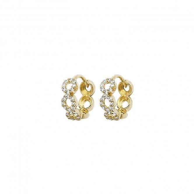 9ct Yellow Gold Zirconia Earrings with Hinged Design ER1149