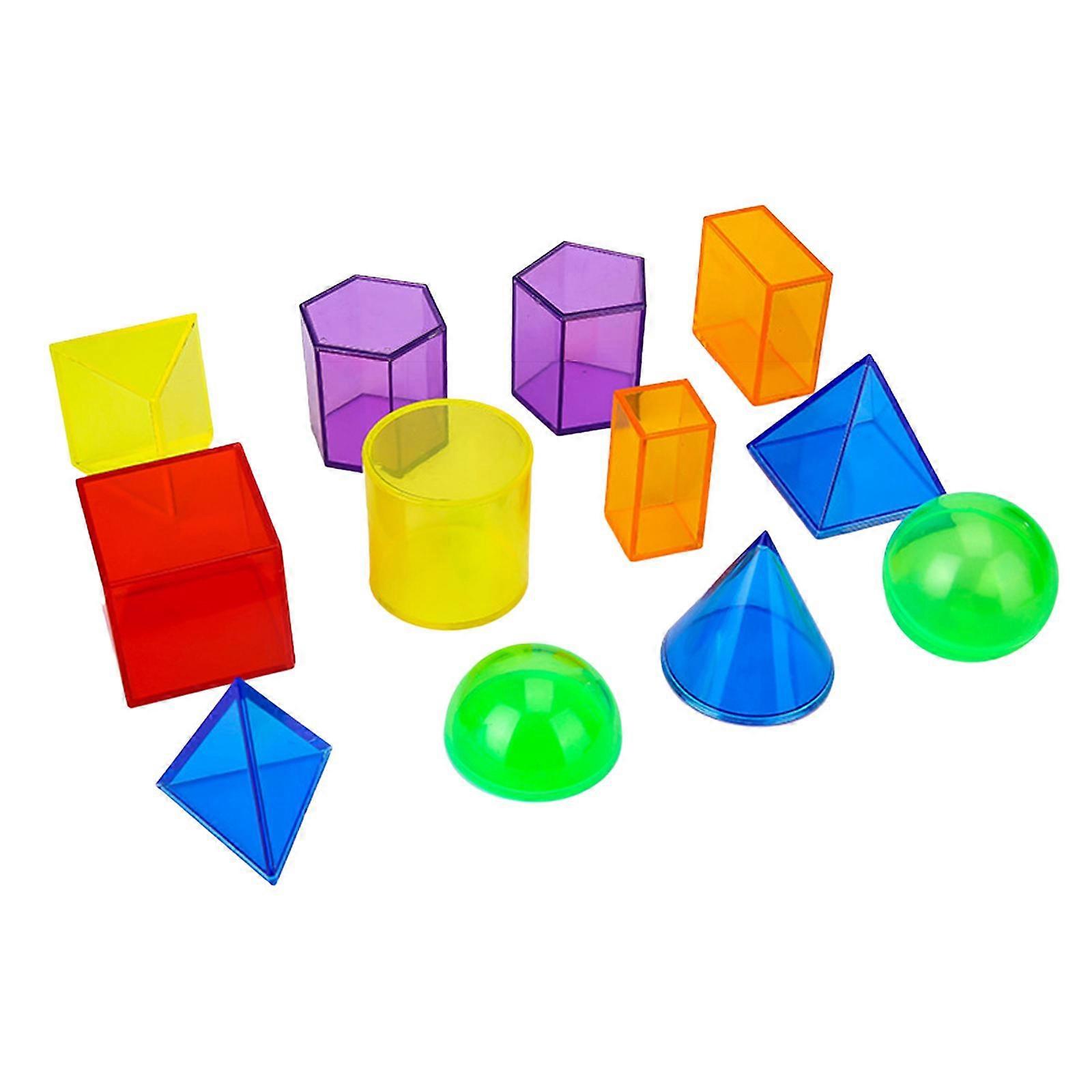 12x Transparent Pattern Blocks Color Sensory for Games