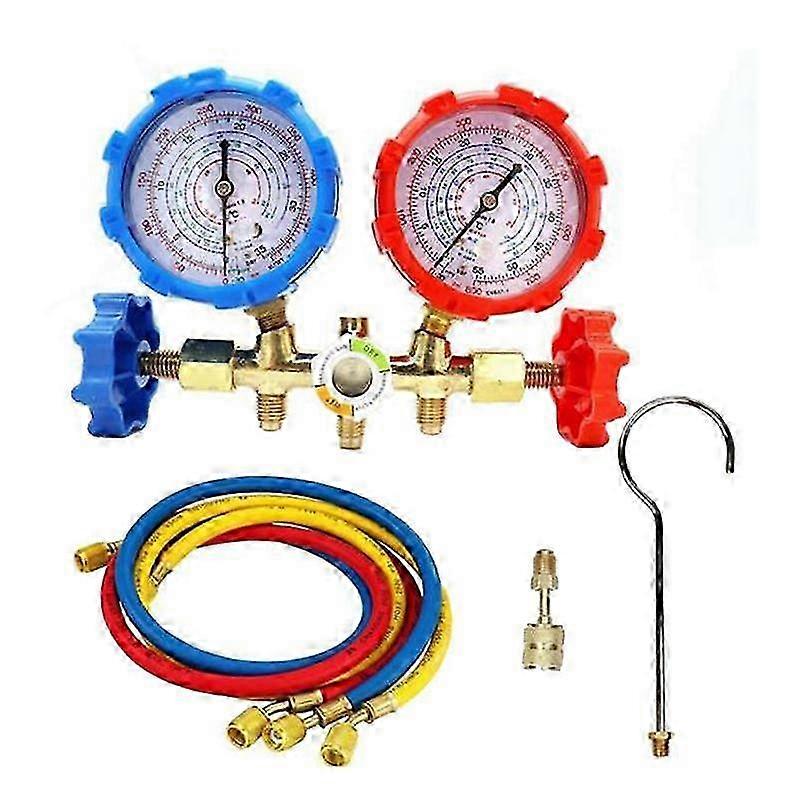 R410A 3 Way AC Diagnostic Manifold Gauge Set for Freon Charging Fits R-404A R-134A Refrigeration Ma Edition a