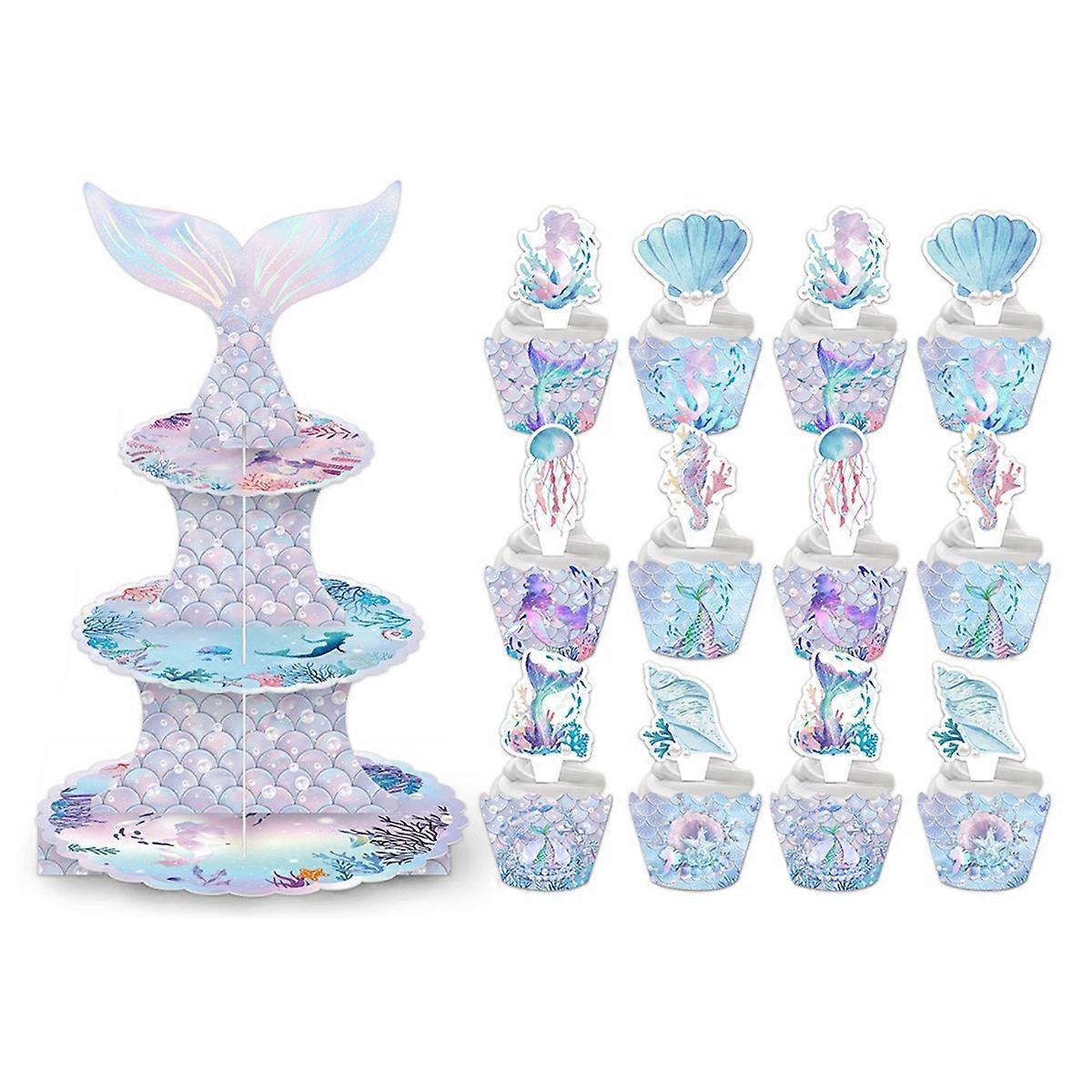 3-Layers Cupcake Stand Decorations Theme Cake Rack Toppers