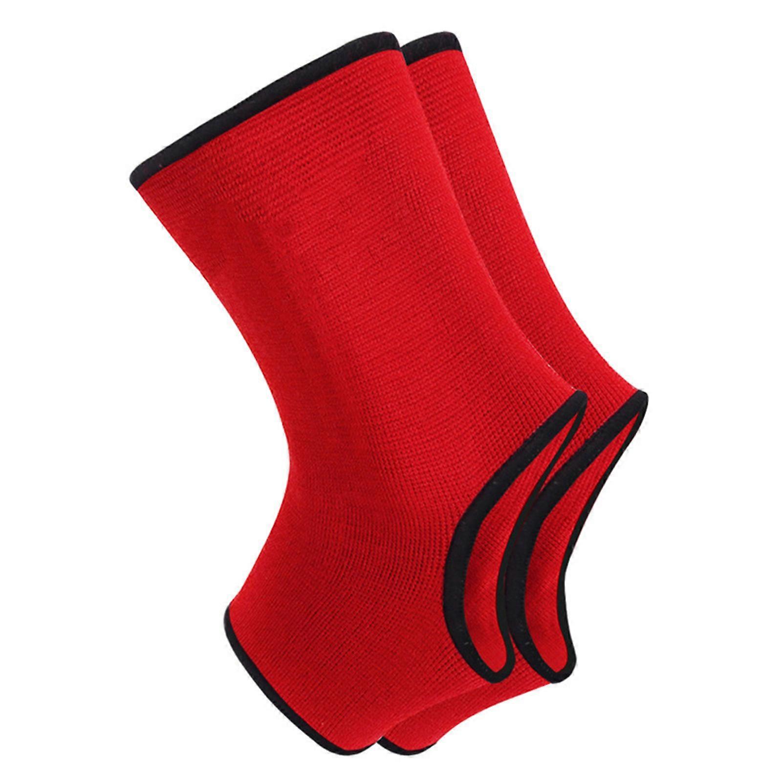 1 Pair High Elasticity Boxing Ankle Brace Ankle Support for Martial Art Training, Comfortable Ankle Wrap Ankle Guard S Red