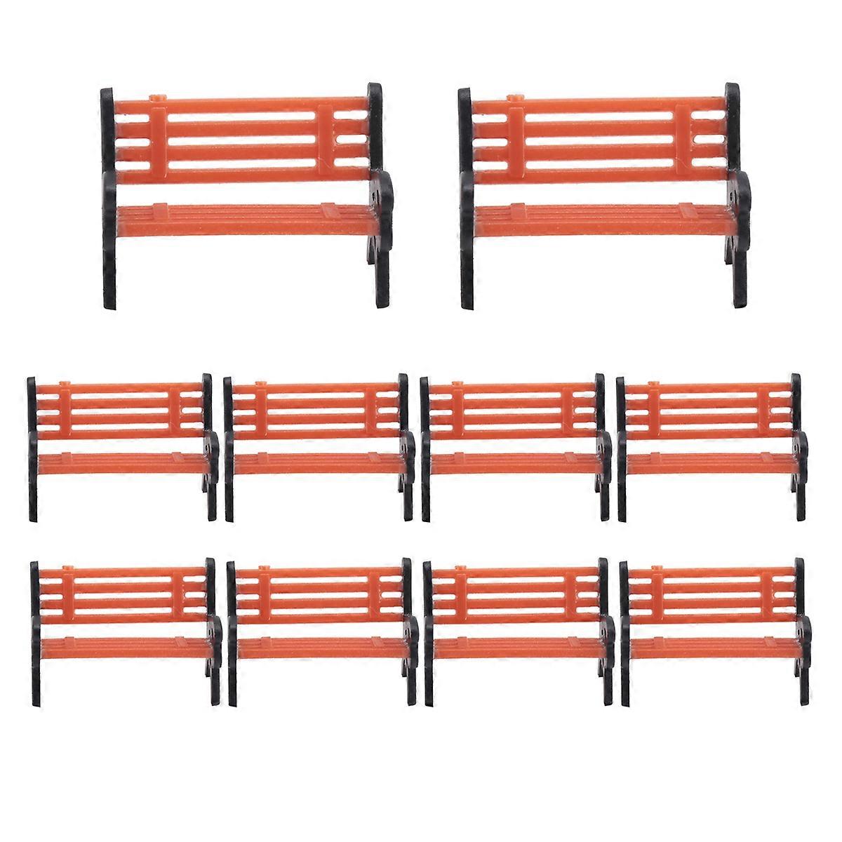 10Pcs Model Train HO N O Scale 1:75 Bench Chair Model
