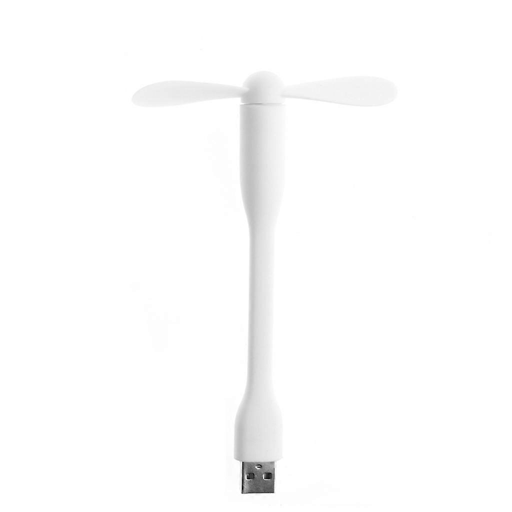 Creative USB Fan Flexible Portable Mini Fan and USB LED Light Lamp For Power Bank & Notebook & Computer Summer Gadget  White