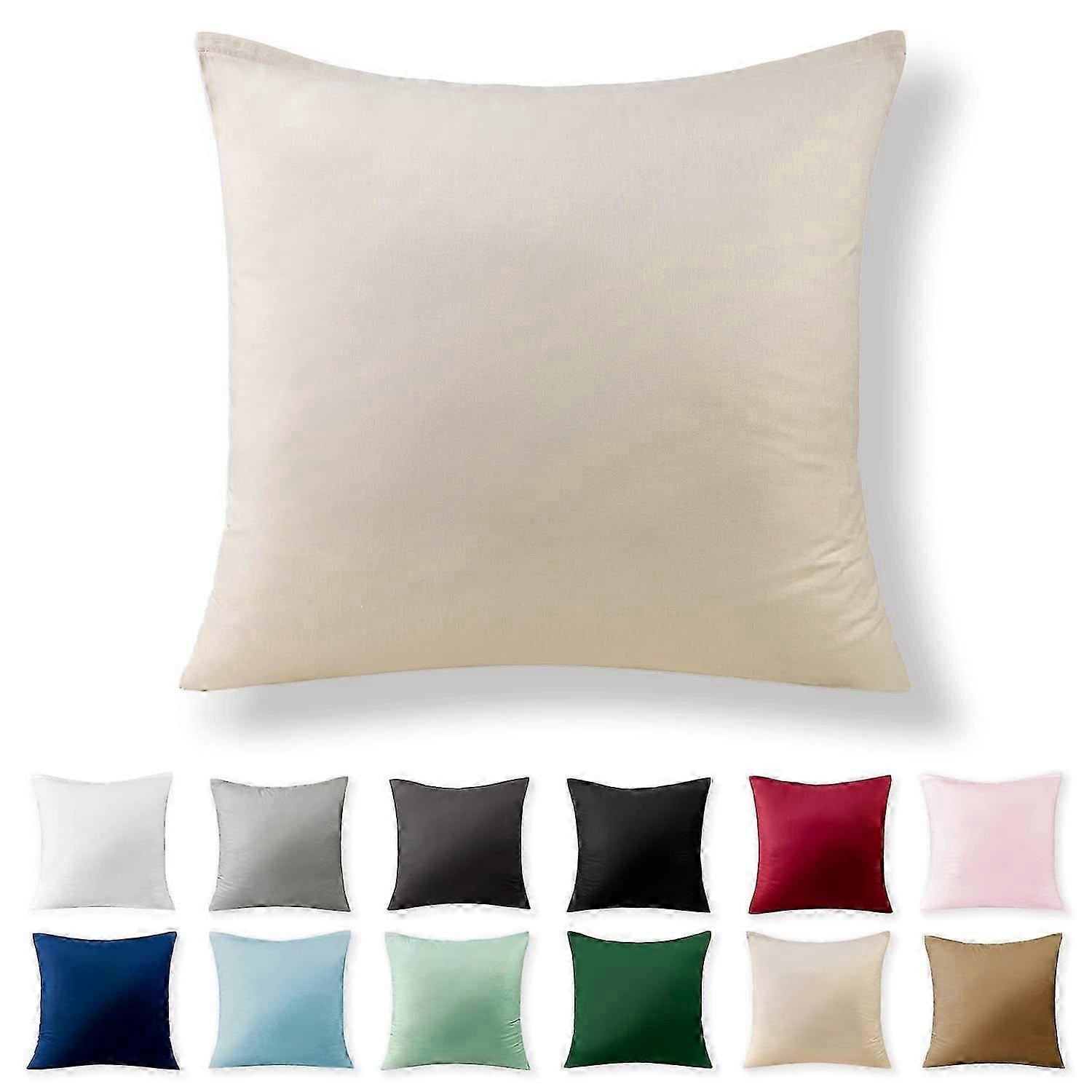 Fronha de almofada 40 x 40 cm - 100% algodão com zíper, fronha super macia 40x40, fronha, bege, apenas fronha de almofada