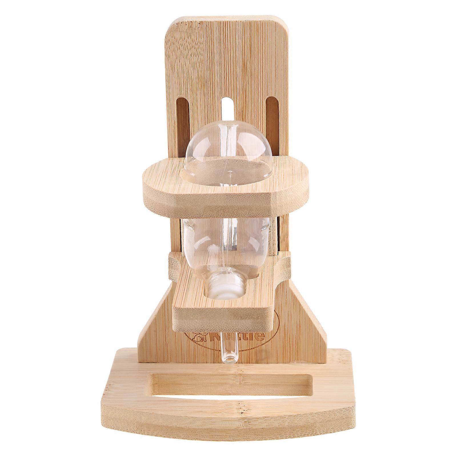 زجاجة مياه خنزير غينيا قائمة بذاتها حامل خشبي مضاد للماء من الخيزران الطبيعي للجربيل الأرنب الجربيل