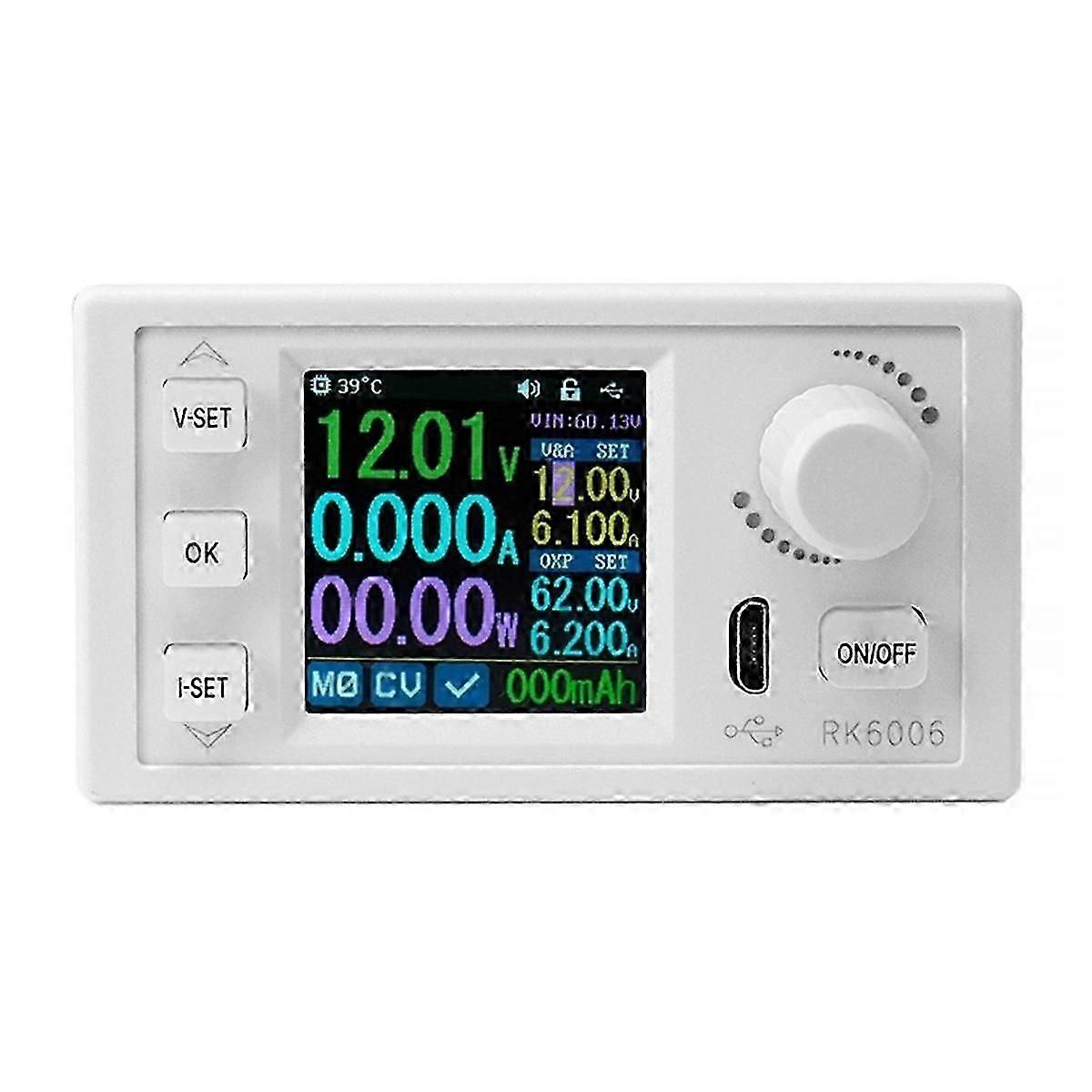 RK6006-BT 60V Digital Display Adjustable DC Voltage Regulator 6A Micro-USB Interface 1.54 Inch LCD
