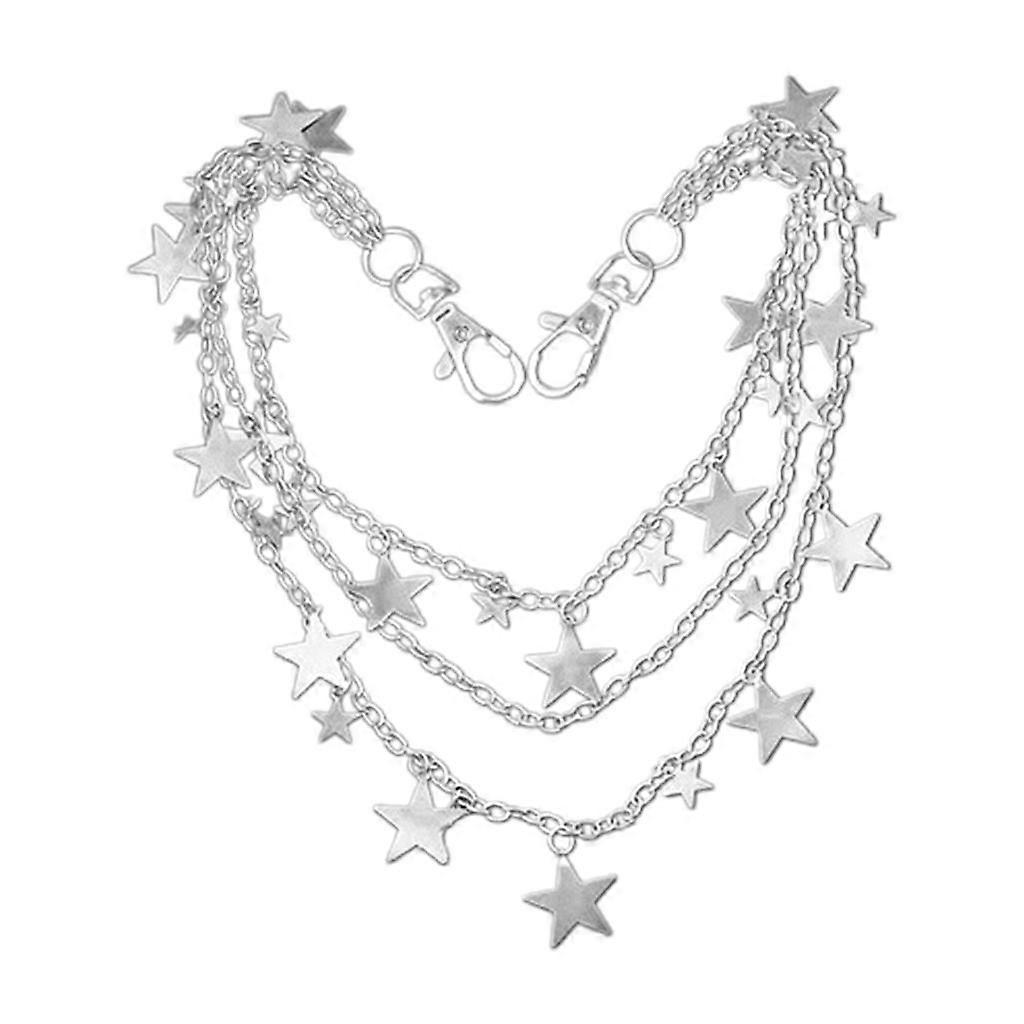 שרשרת מותניים גברים נשים ג'ין כסף אביזר בגדים אבזם לובסטר כפול