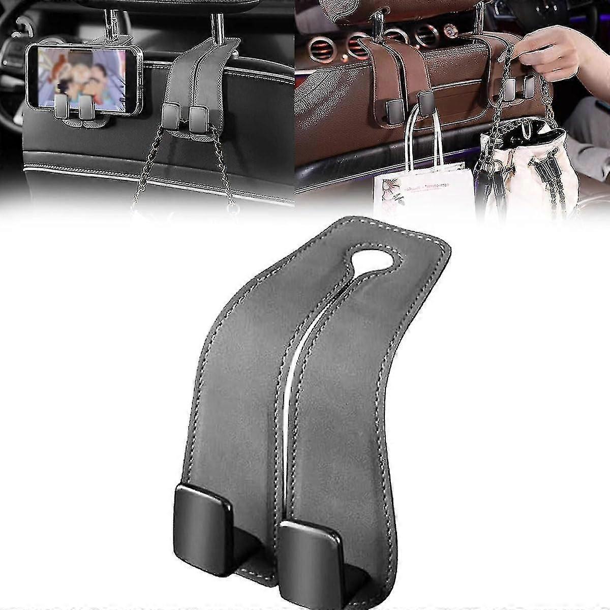 Universal Car Headrest Hooks - Double Hooks for Back Seat Storage, Handbag Hanger