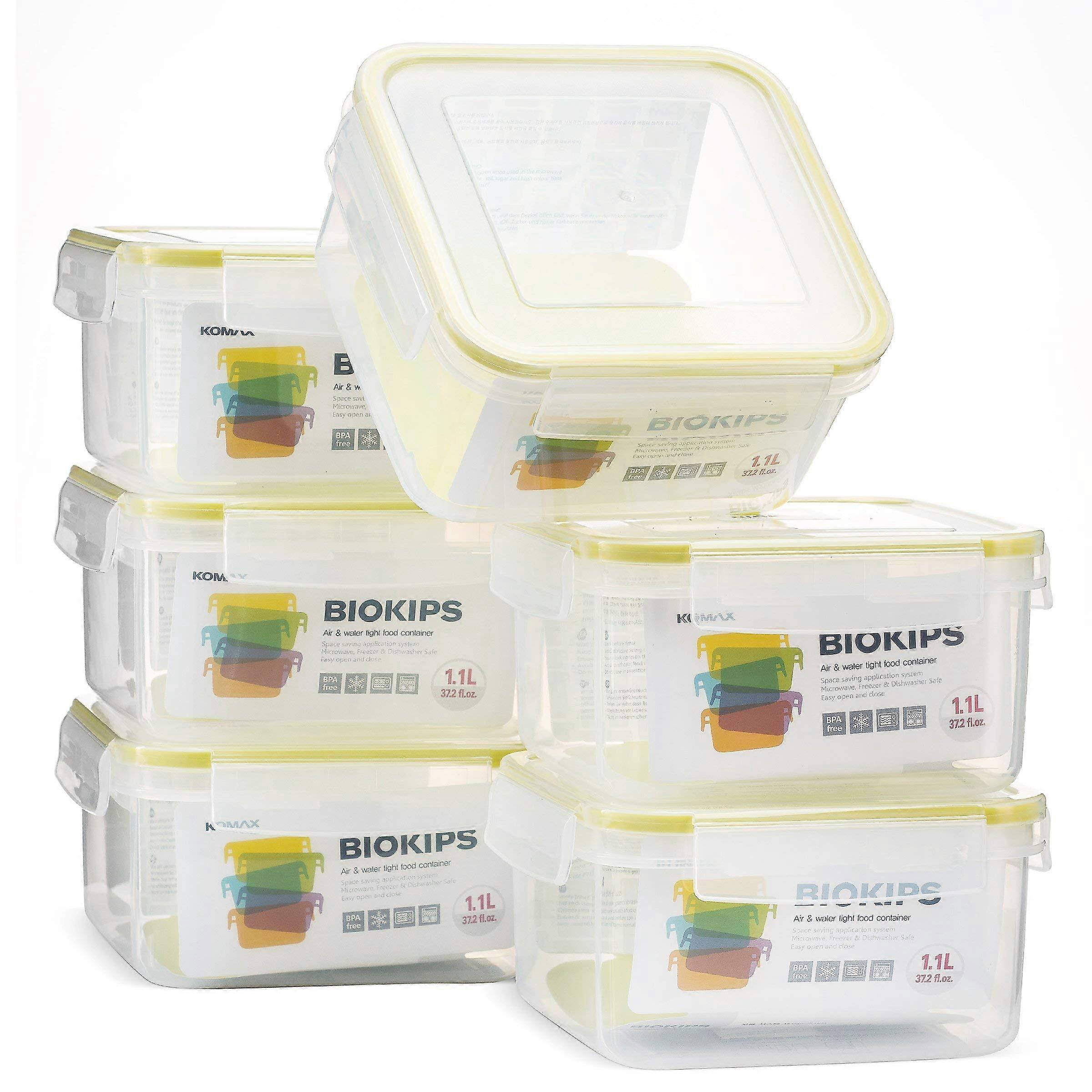 6 Set Square Airtight BPA Free Food Containers for Kitchen Storage Store Nuts 37 oz