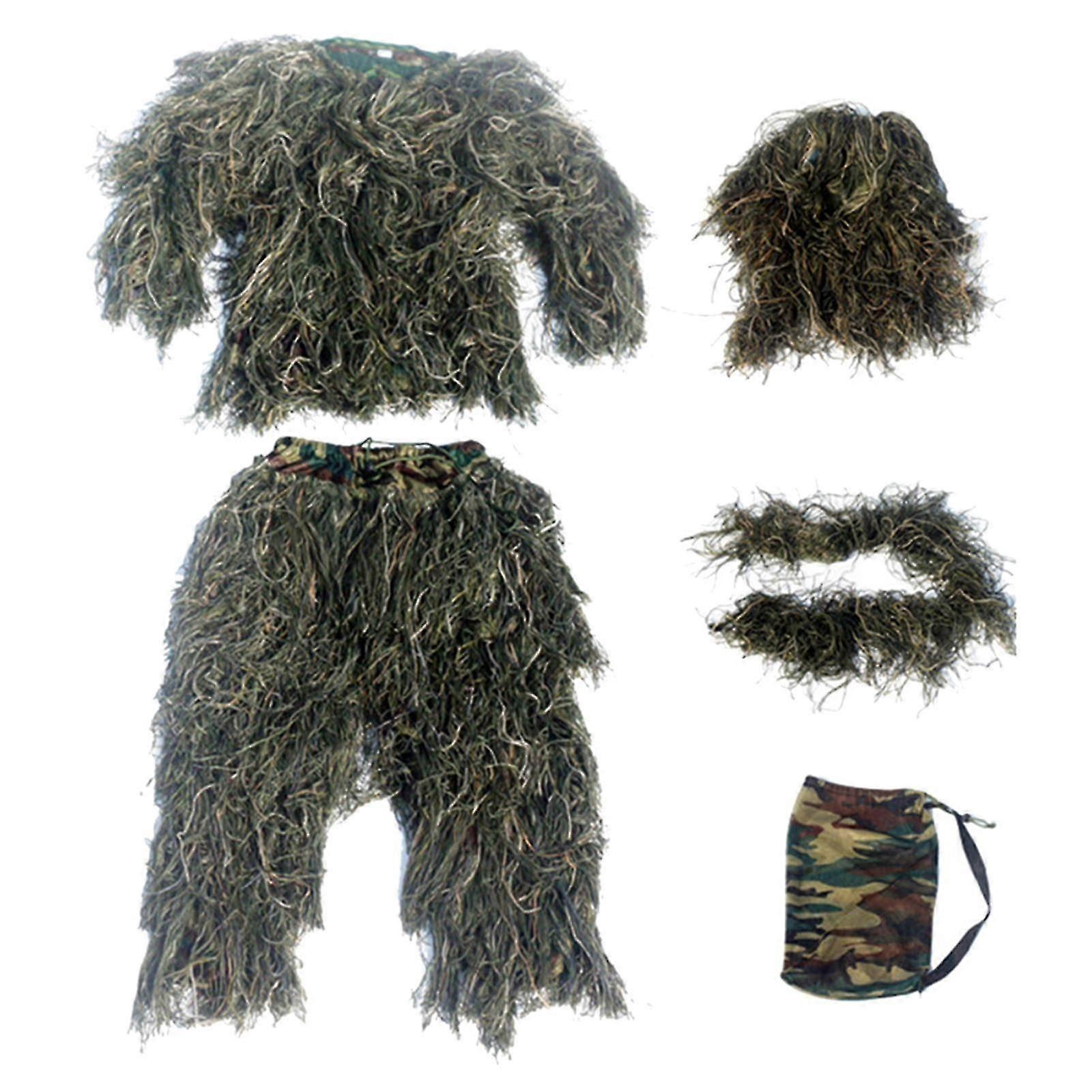Ghillie Suit for Men Jacket Lightweight Uniform Set for Game Hunting Costume green