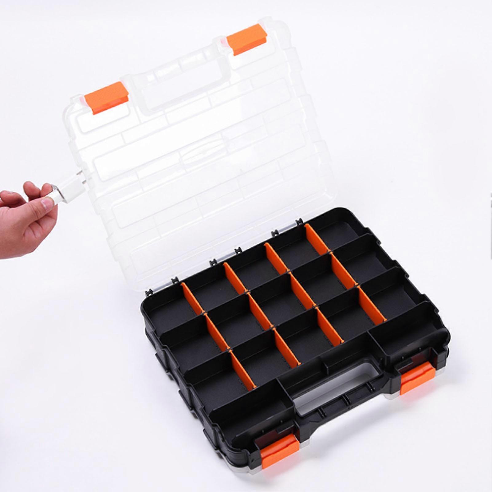 Parts Box PP Grid Design Thickened Removable Compartment Stable Classification Storage Box Double Side   32 X 27 X 8 