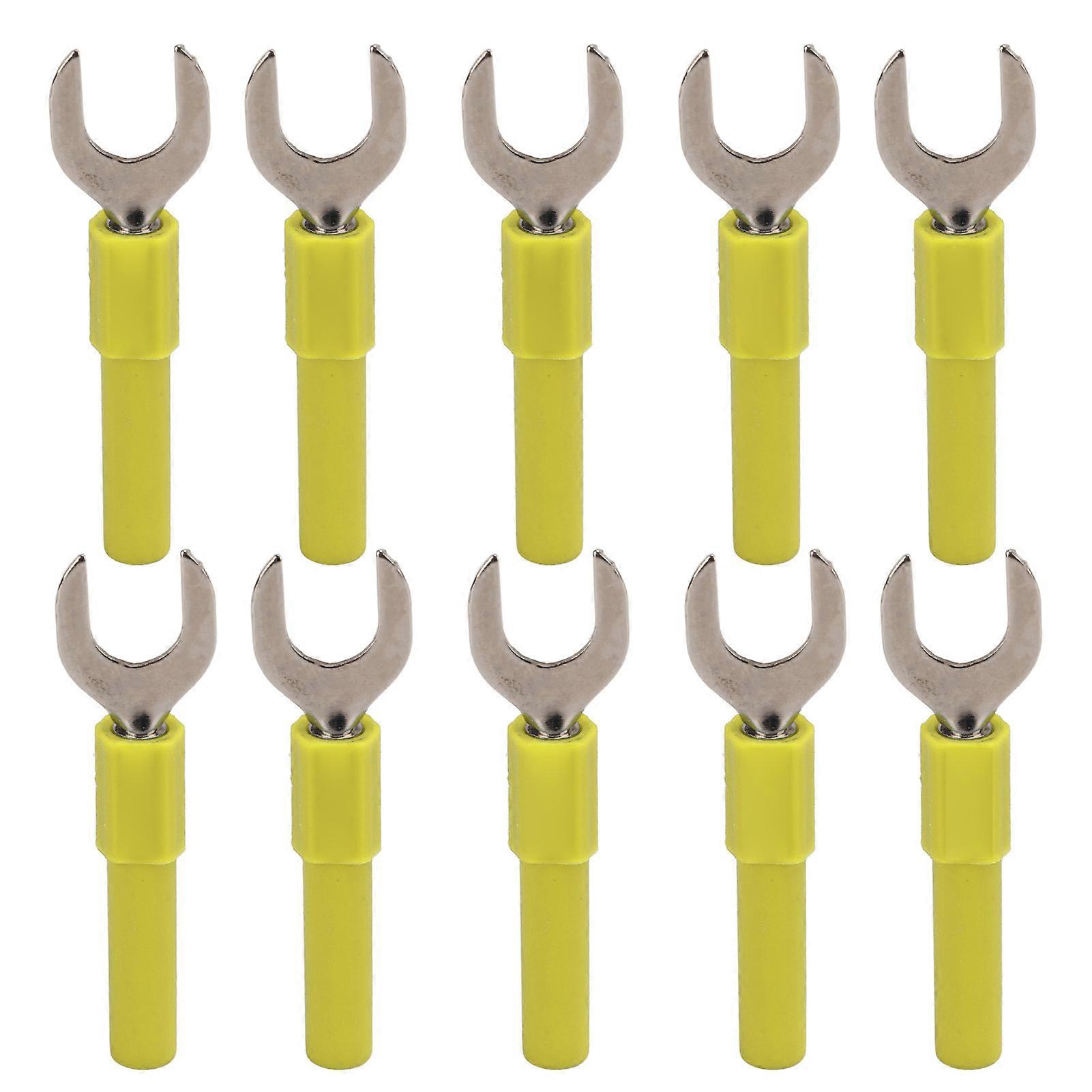 10pcs U Type Banana Plug U Shape 8mm Banana Connectors for Multimeter Electronic Application
