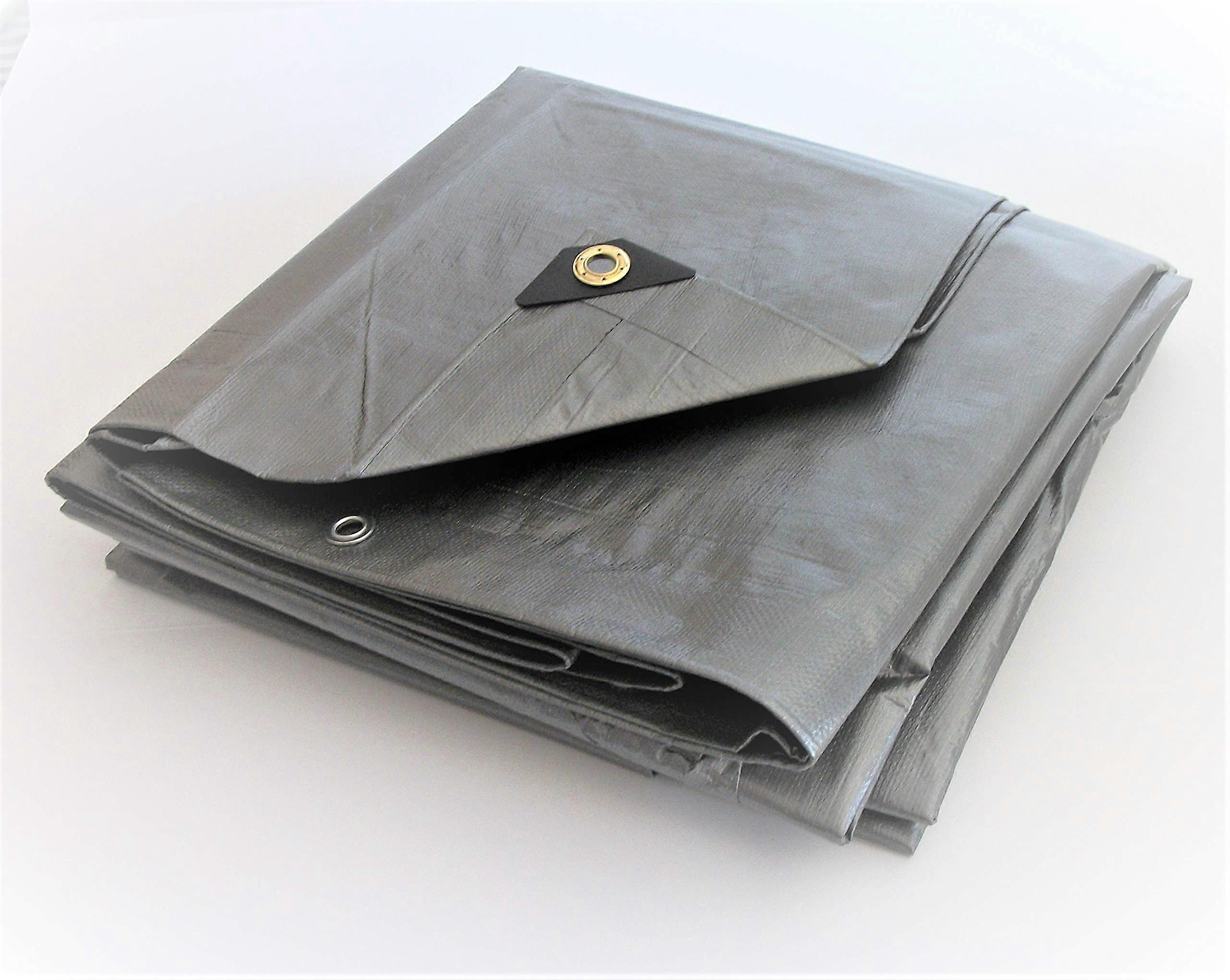 12' x 18' Silver 12 mil Poly Tarp with Grommets (Finished Size Approx. 11'6' x 17'6')