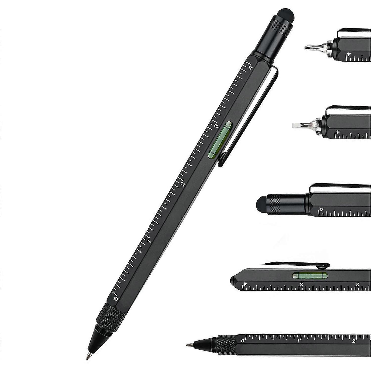 Multitool Pen, with Stylus, Birthday Gifts for Dad Husband, Black