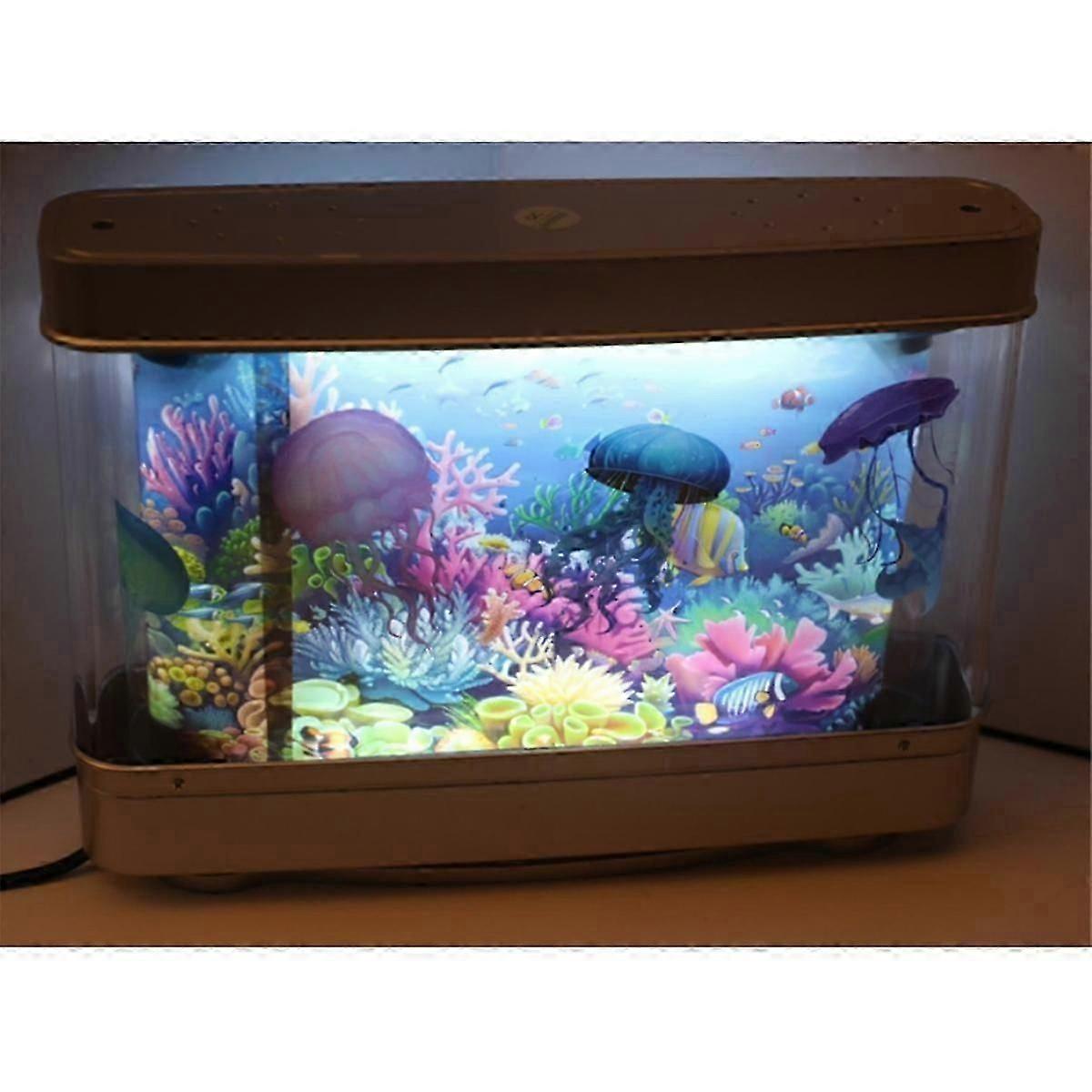 Simulated Fish Tank Lamp Aquarium Tank Decorative Night Light Virtual Ocean  Dynamic LED Table Lamp Room, image size:1200x1200