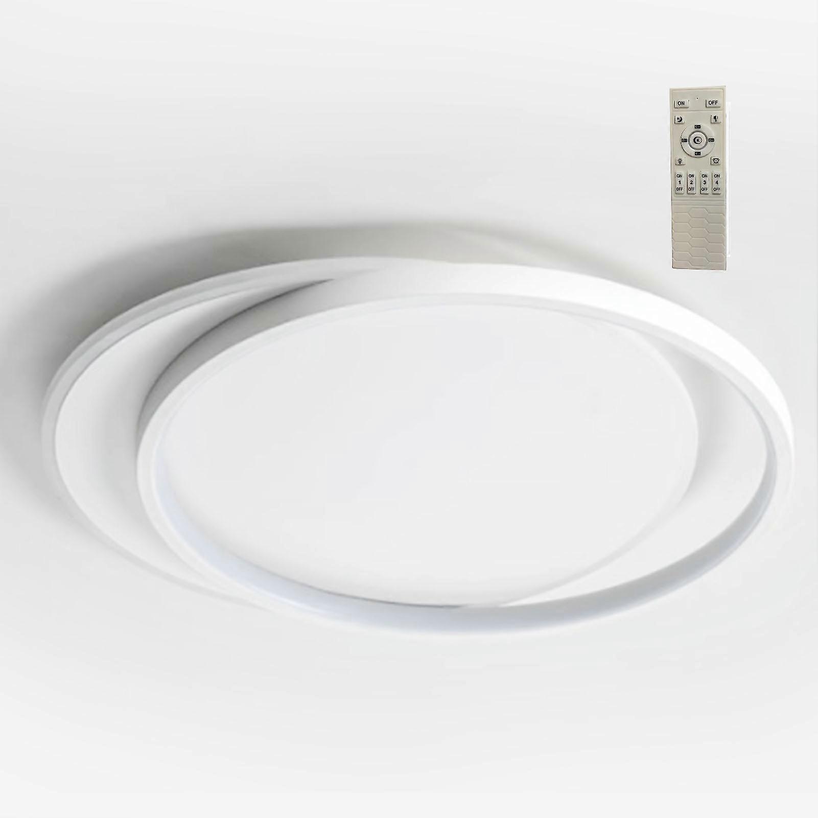 Flush Mount Light Fixture with Remote Control Stepless Dimming Modern Ceiling Lamp for Bedroom Kitchen Stacked Circular