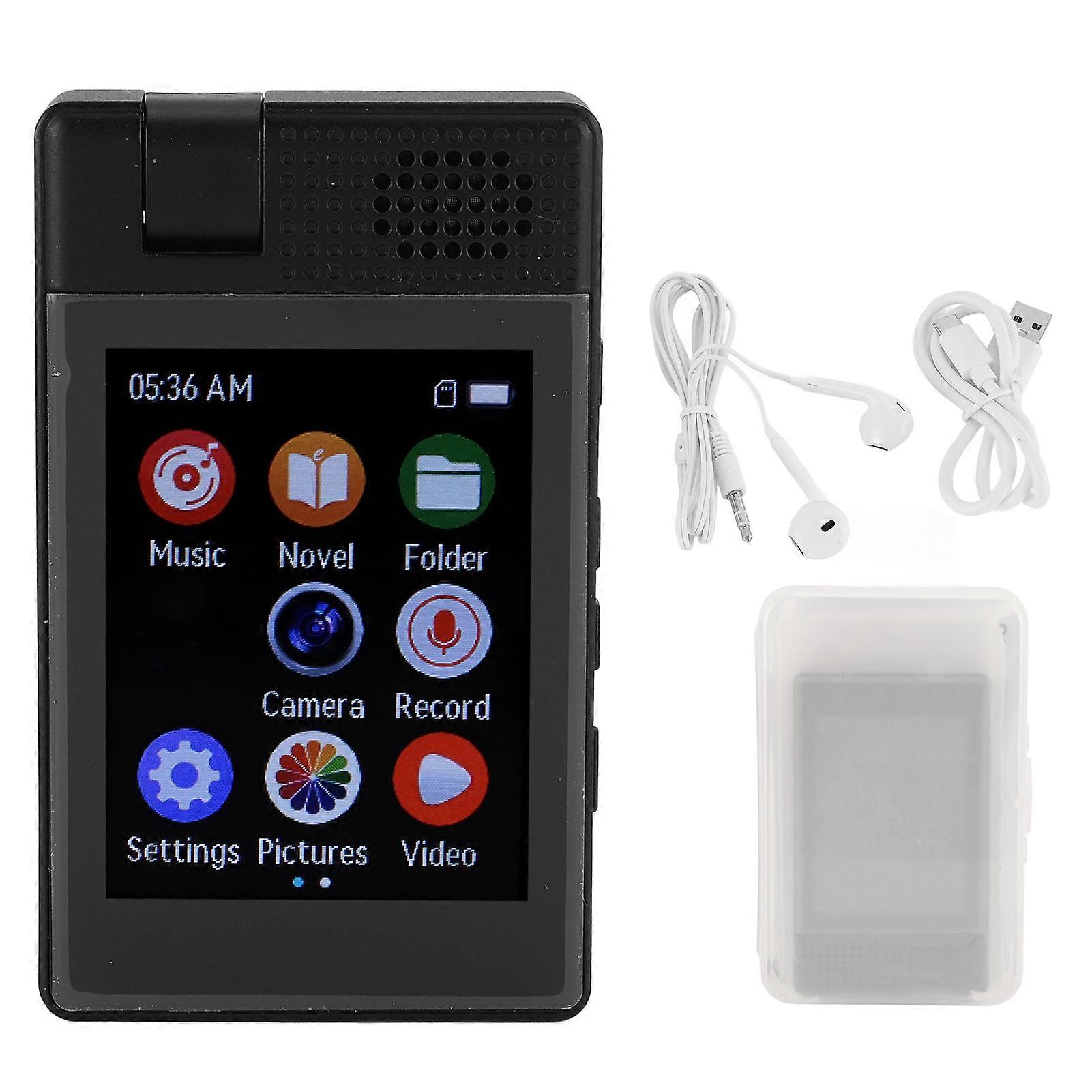 Portable 5MP Camera Bluetooth 5.3 HiFi Noise Reduction 2.5 Inch Screen MP4 Player with 128GB Memory Card for Android