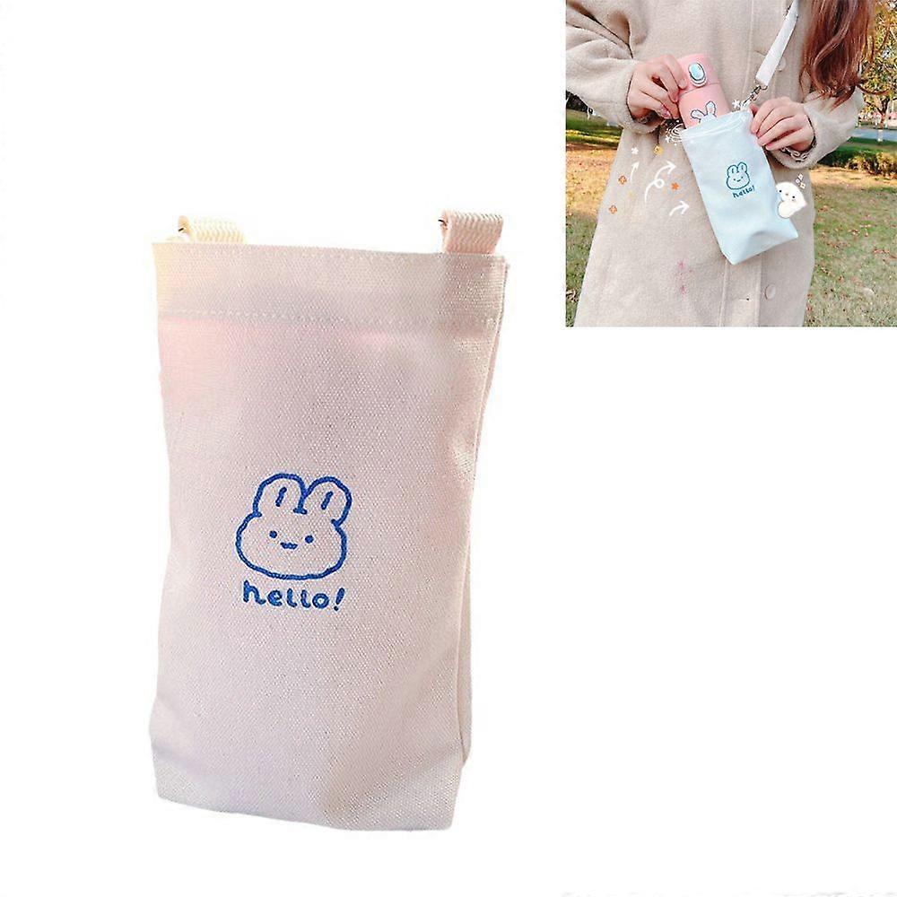 Canvas Adjustable Cup Holder, White Rabbit Pattern, 1 Piece