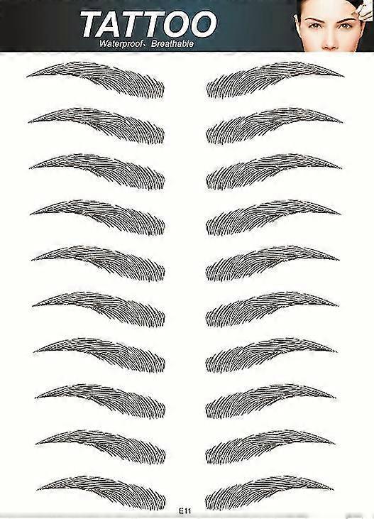 4D髪のような防水眉毛タトゥーステッカーグルーミングステッカー6個