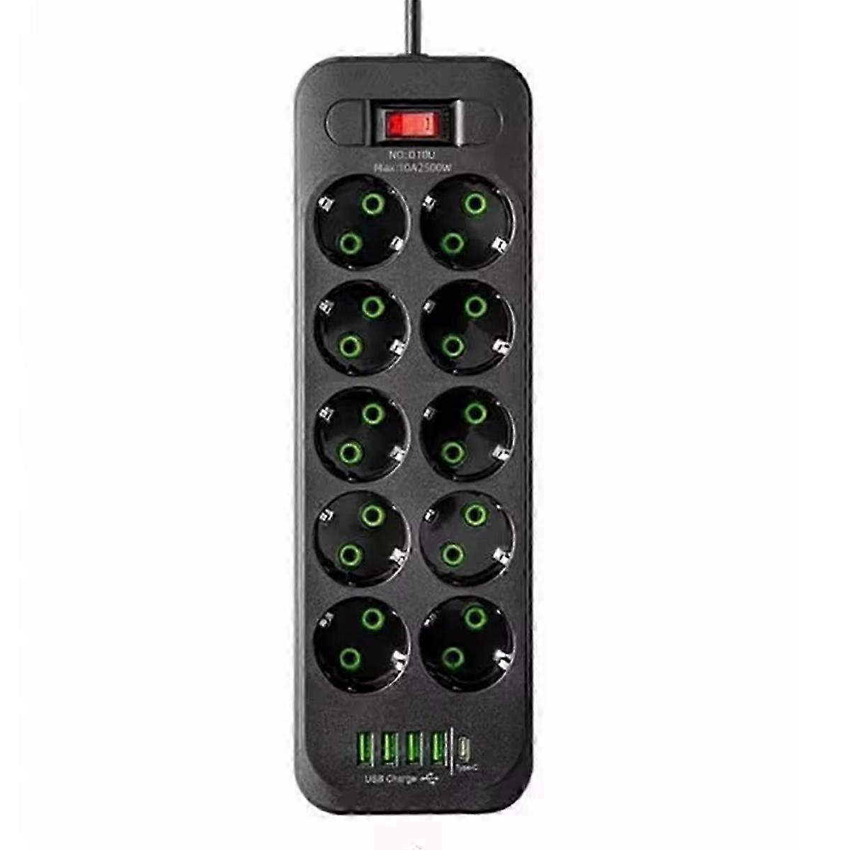 EU Plug AC Outlet Power Strip Multitap Electrical Socket A