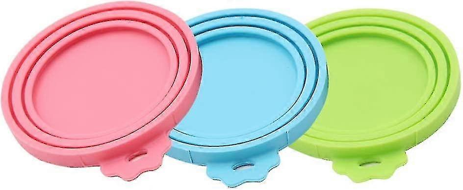 3-Piece Universal Food-Safe Silicone Tin Lid Set BPA-Free Compatible with All Standard Tin Sizes