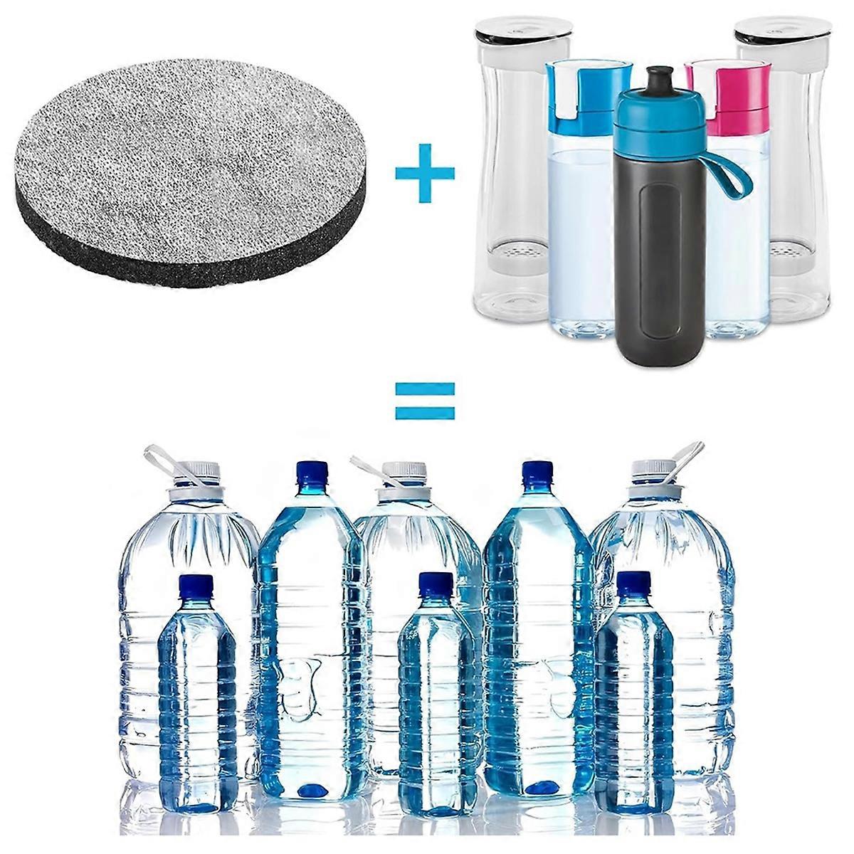 6 stk. MicroDisc-vannfilter for fyll-og-gå-vannfilterflasker og karafler, vannfilter MicroDisc rød