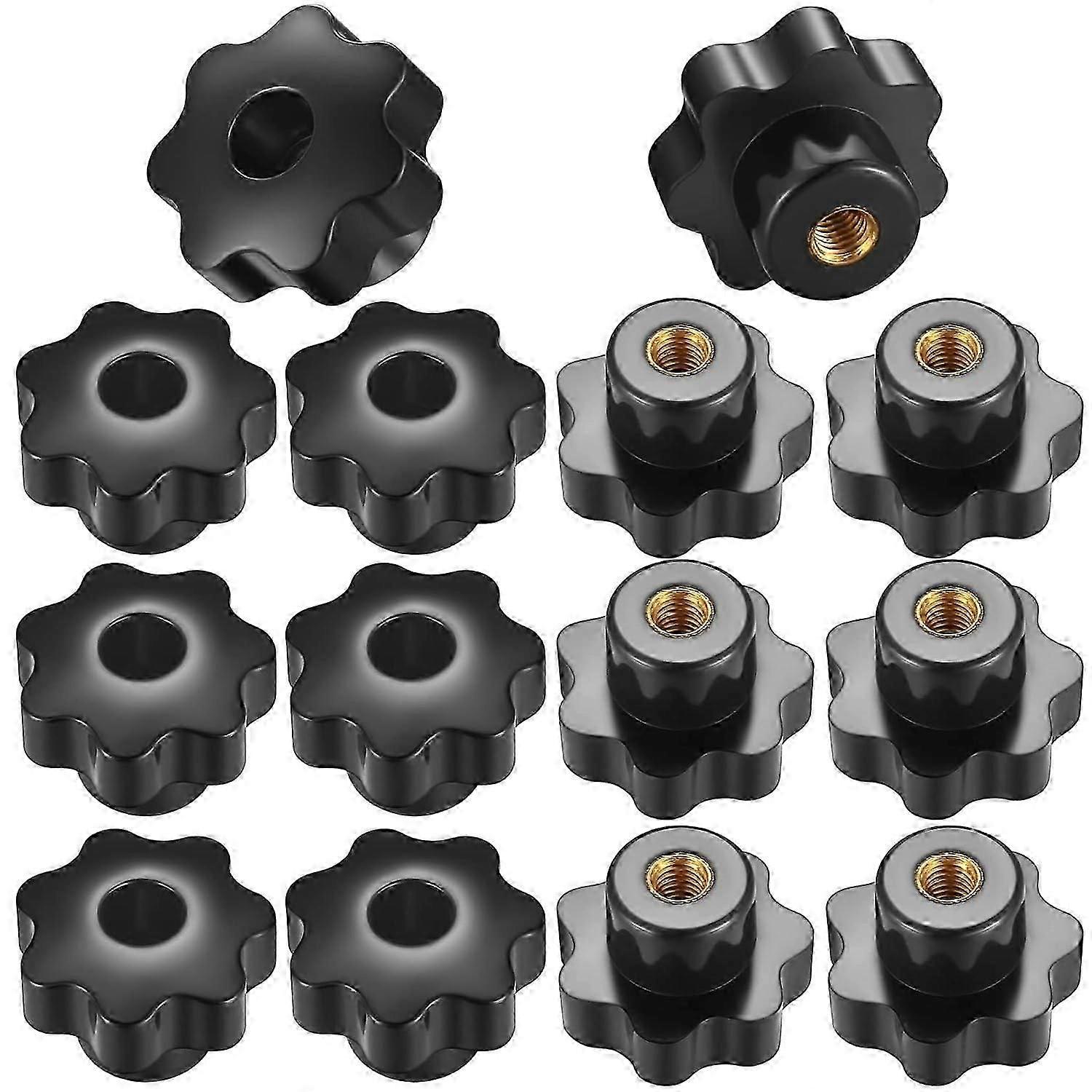 14 Pieces M8 Knurled Thread Tightening Knob, Handle Star Knobs Internal Thread for Mechanical Devices, Instruments
