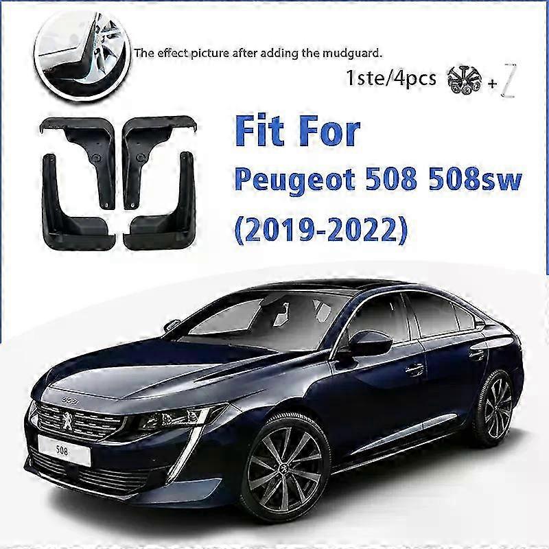 2019-2022 Peugeot 508 SW Unique Rear and Front Mud Flaps and Mudguards Set for Car Styling and Splash Guard Protection