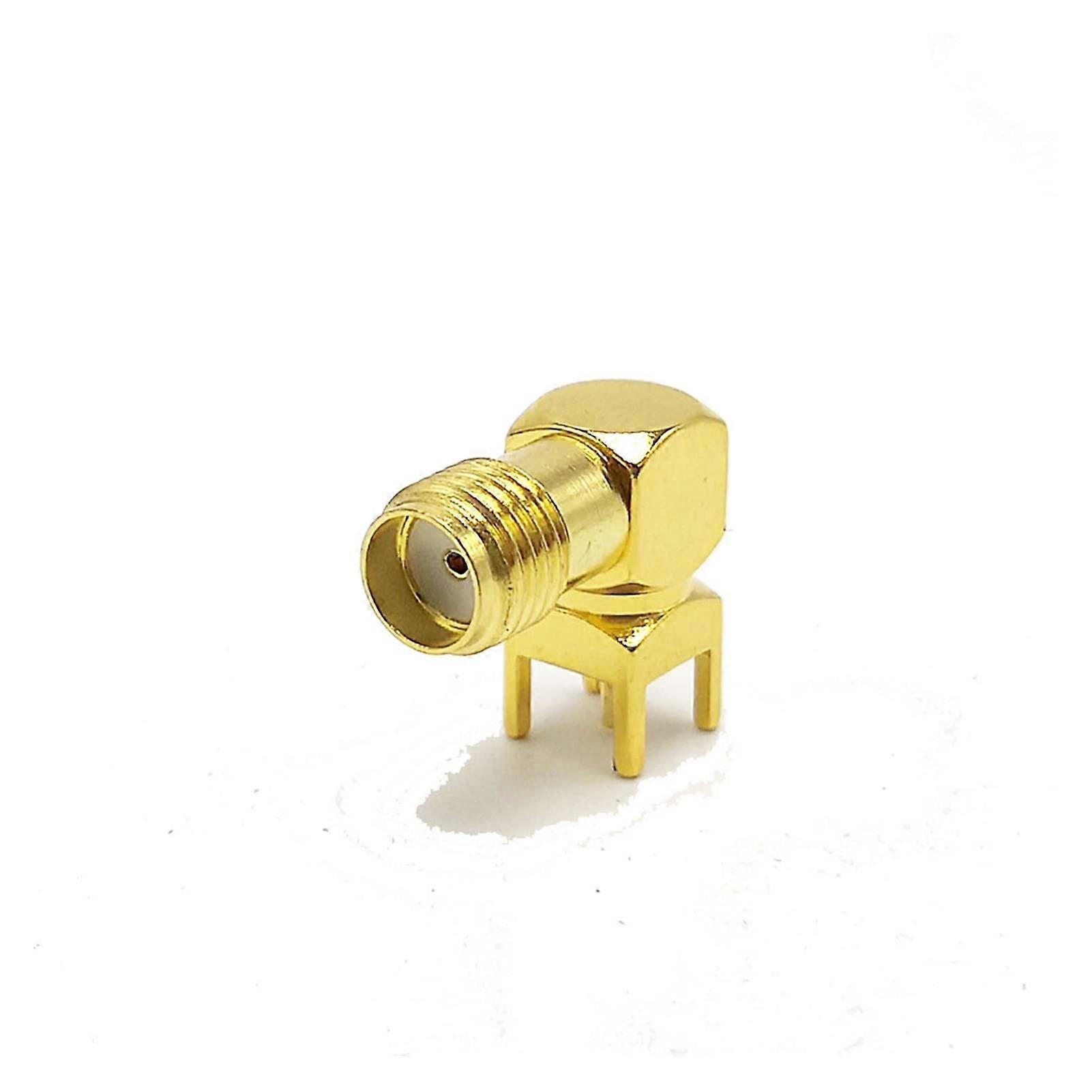 Right Angle SMA Connector PCB Mount - Gold-Plated SMA-KWE Antenna Connectors, 10pcs Lot, Compatible with Various Applications