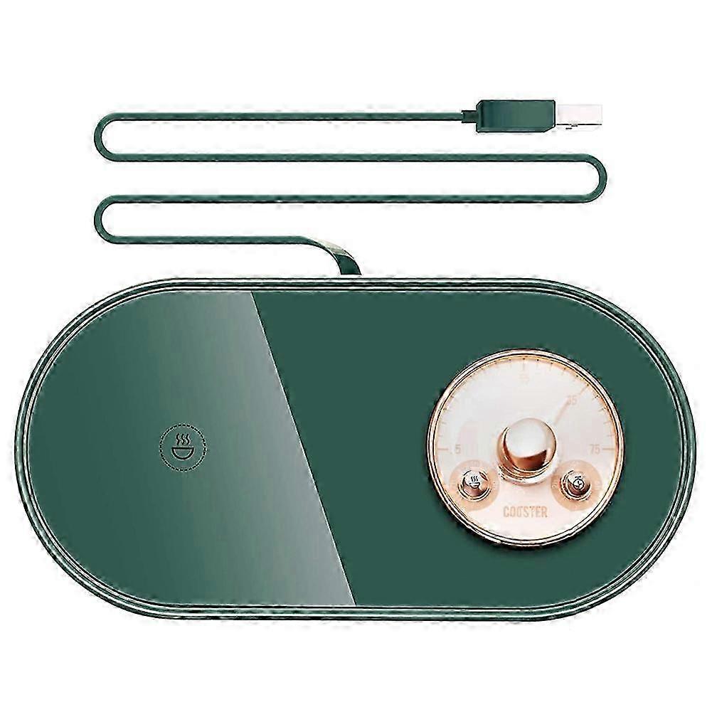 Smart Adjustable Temperature Coffee Plate with Auto Shut Off - Dark Green