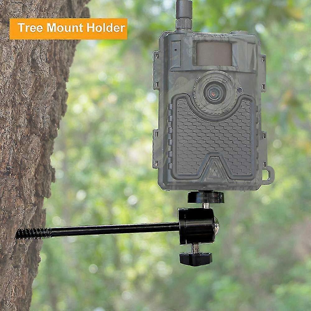 Hunting Trail Camera Tree Mount Holder Compatible with Various Brands Featuring Quick 1/4 Inch Screw Mounting Bracket for Security and Stabi