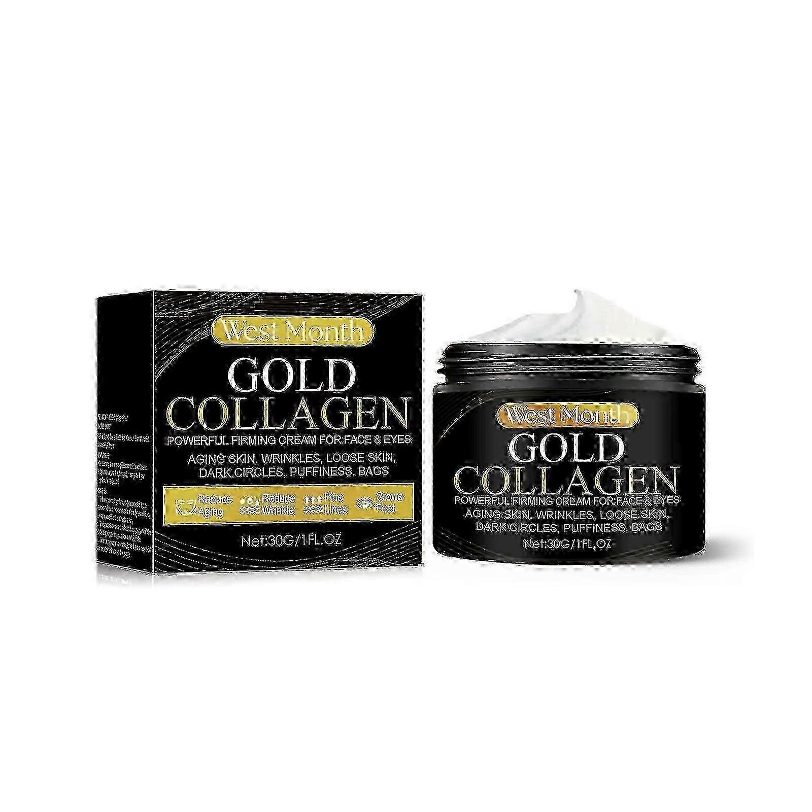 Gold Collagen Cream, קרם לחות ממצק לעור, משקם ומחליק קמטוטים נגד קמטים
