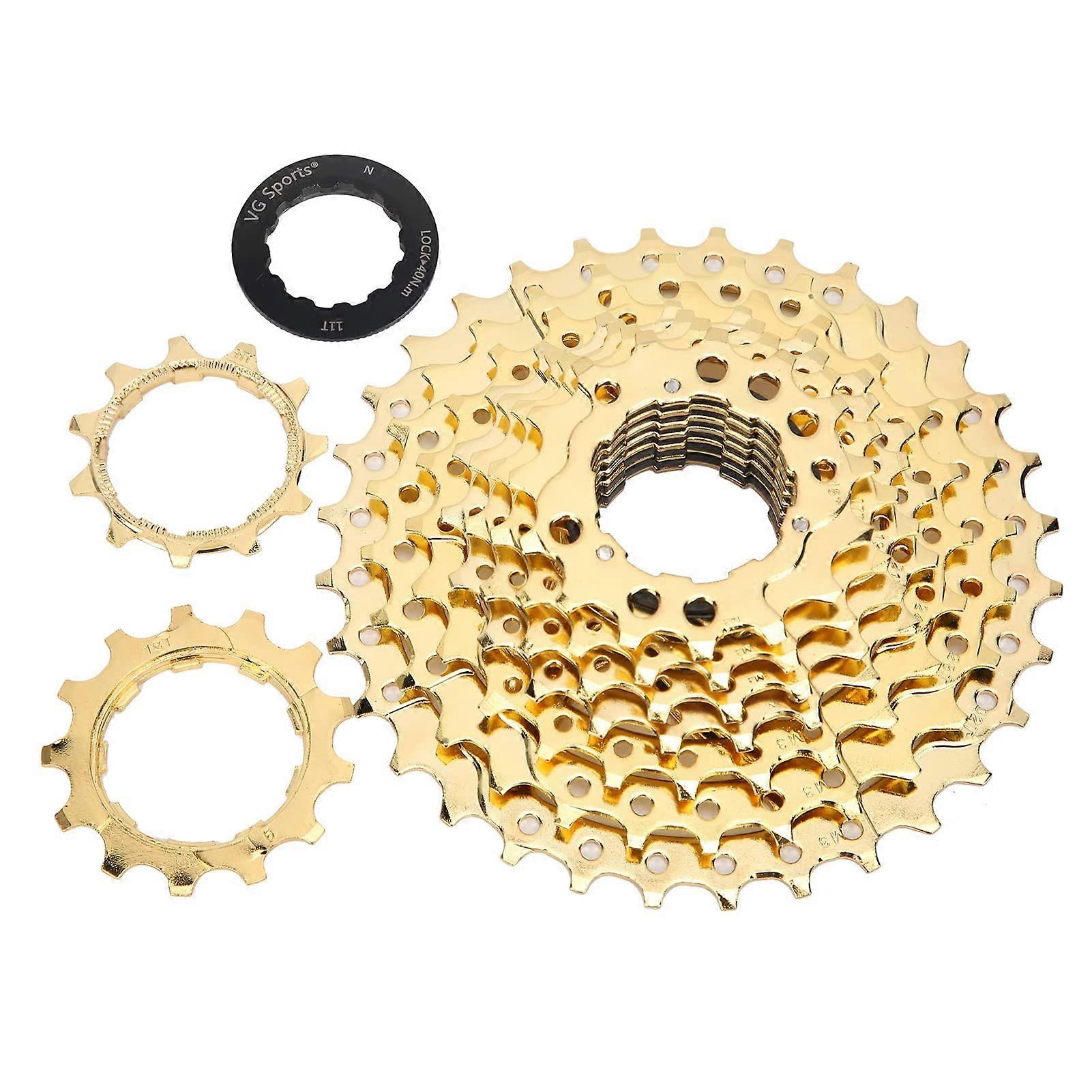 Bicycle Cassette, 9Speed 1132T Hollow Design Gold Sprocket