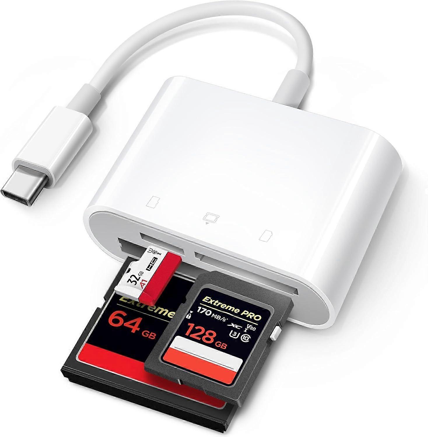 USB C SD Card Reader for iPhone 15/iPad/Mac,  USB C to SD CF, Type C Memory Card