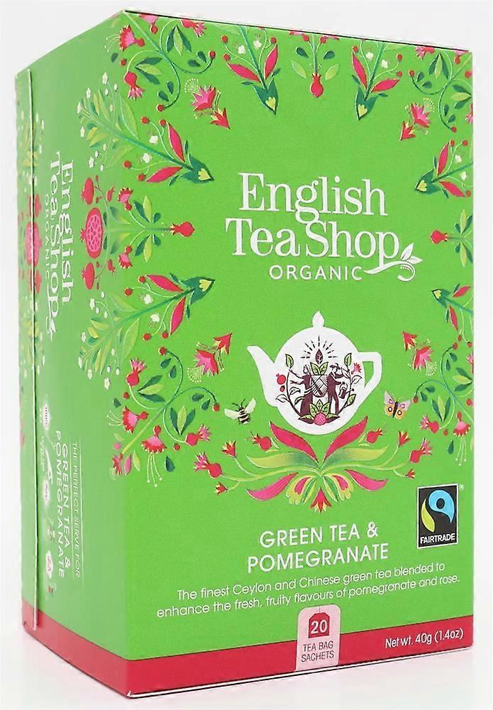 English Tea Shop Green Tea & Pomegranate - 20 Tea Bag Sachets