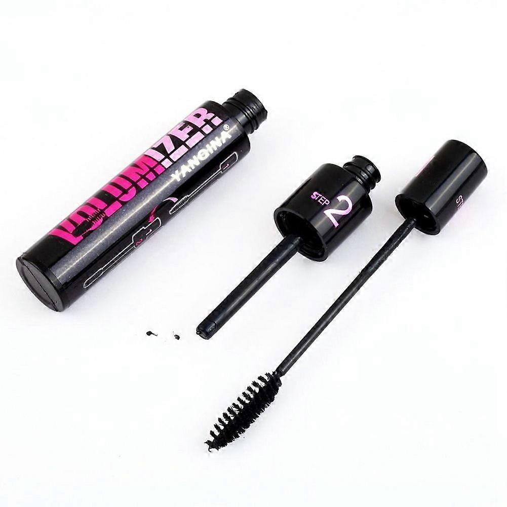 Dual-Ended Fiber Mascara 2-in-1 Lengthening & Volumizing Brush for Dramatic Lashes Black