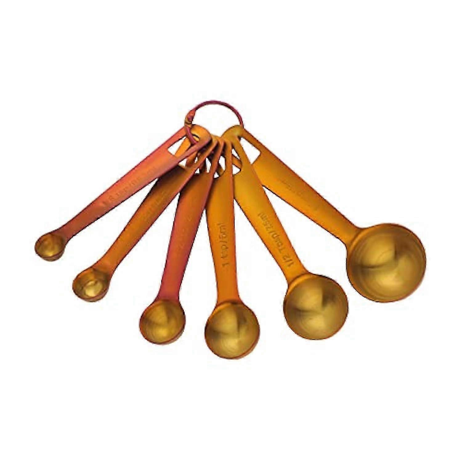 6Pcs Stainless Steel Measuring Spoons Set - Red Ideal for Precise Cooking Using Various Brands