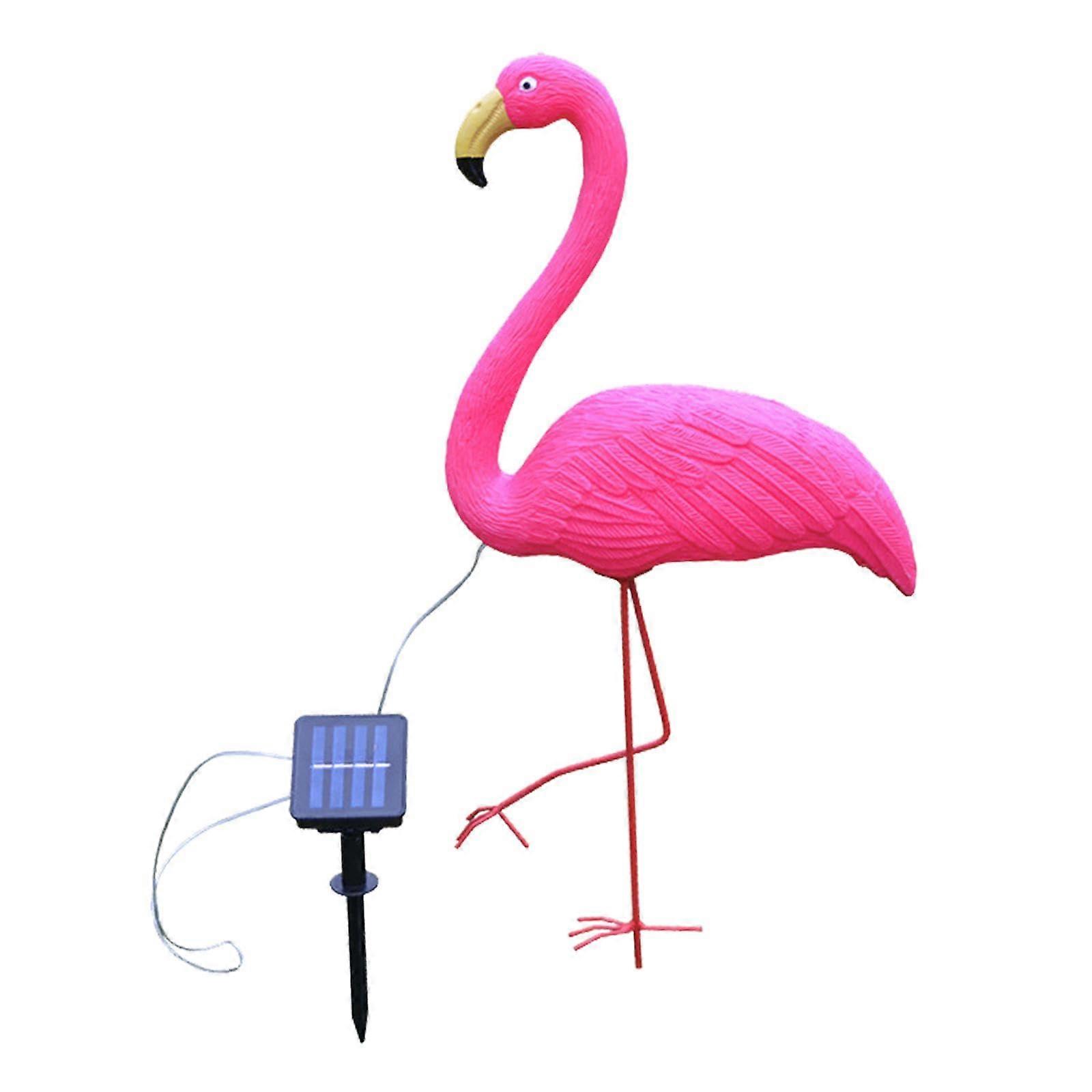 Solar Flamingo Garden Statue Light Figurine Outdoor Creative Fence LED Yard Decoration Animal Ornament for Sidewalk Yard