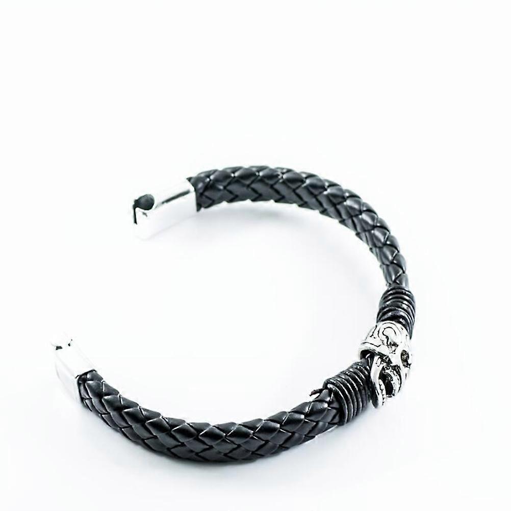 Comfortable Magnetic Cuff, Unique Knitted Steel Chain Featuring a Skull Pattern