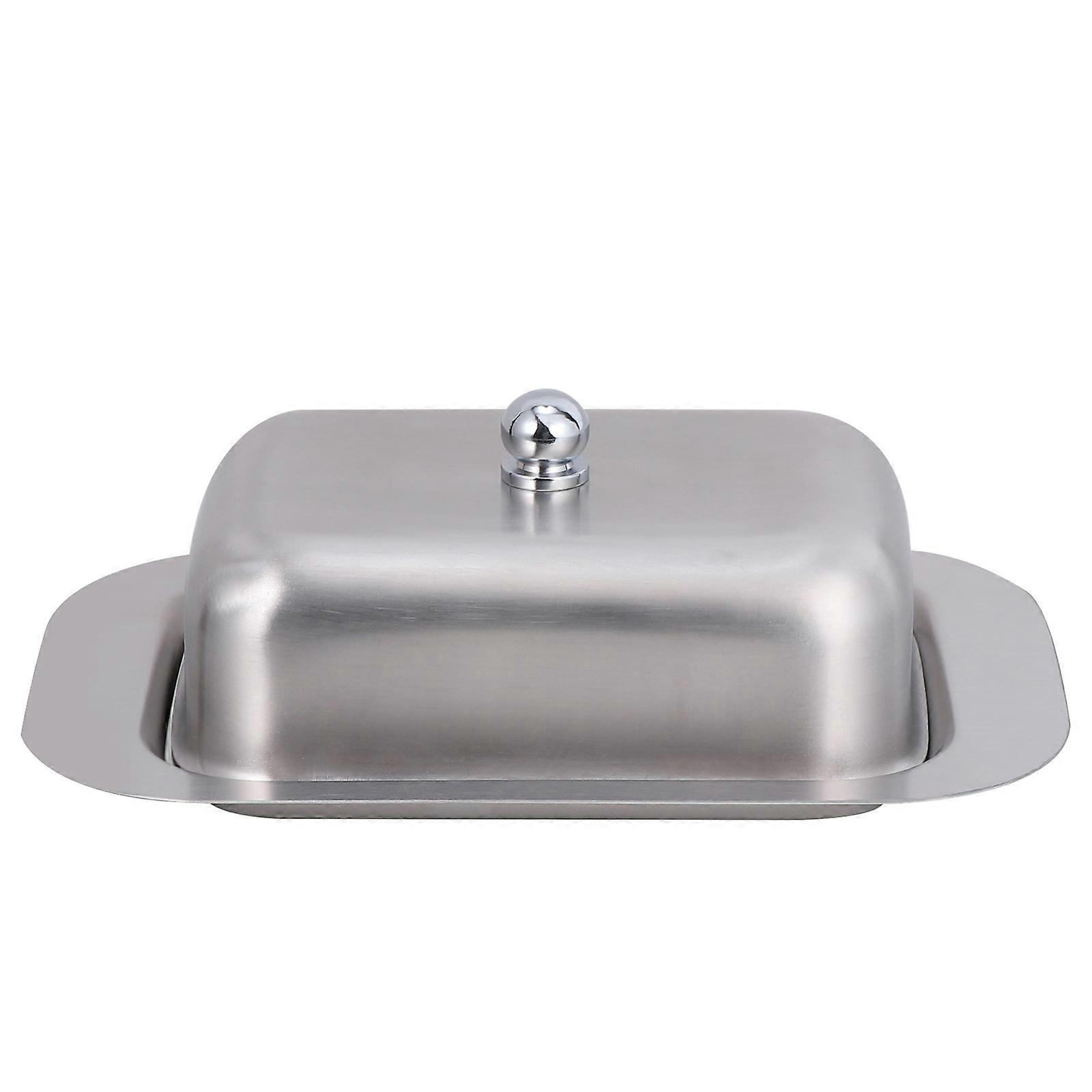 Dessert Storage Plate Butter Storage Container Household Item Kitchen Use Silver 18.5X12.3X6CM Serve Cakes Desserts Butter 1Pack